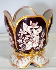 ANTIQUE 1840 FREDRICH ADOLPH SCHUMANN/KPM GERMANY 4" PORCELAIN FOOT SERVING CUP