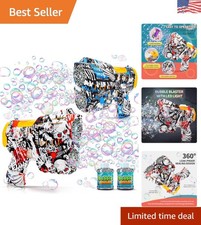 LED Light Bubble Guns Set for Kids - Shark  Dinosaur Theme for Outdoor Fun