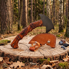 HAND FORGED Carbon Steel Hatchet VIKING Axe Battle Ready Throwing Axe Sheath