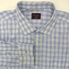 UNTUCKit Button Down Mens XL Blue White Gingham Slim Fit Cotton Shirt