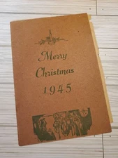 1945 USS Lander Christmas Day Menu US Navy APA 178 RARE 6"x8.75"
