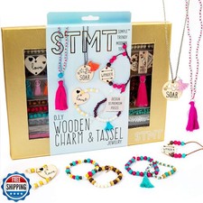 STMT DIY Wooden charm and Tassel Jewelry Art and Craft Kit by Horizon Group U