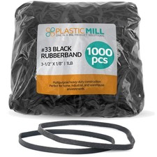 Black Rubber Bands Size 33 - 1K-Pack - Office Supplies