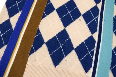 COMME des GARÇONS HOMME PLUS argyle vest Comme des Garcons Homme Plus 2000 Argyle Stripes Distressed Wool