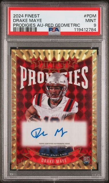 Drake Maye Topps Finest Prodigies Autographs #PDM Red Geometric