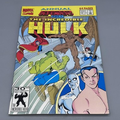 Vintage 1992 Marvel Comics Incredible Hulk Annual #18 Comic Return Of Defenders