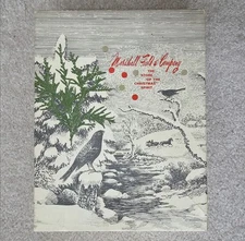 1960s MARSHALL FIELD & CO Gift Box Spirit Of Christmas Winter Birds Sleigh MCM