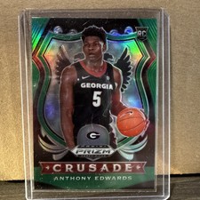 2020 Panini Prizm Draft Picks Crusade Anthony Edwards RC Green Prizm Georgia