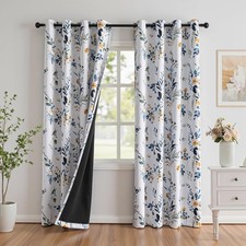95 Blackout Floral Curtains 84 inch Long 2 Panels for Bedroom Living Room