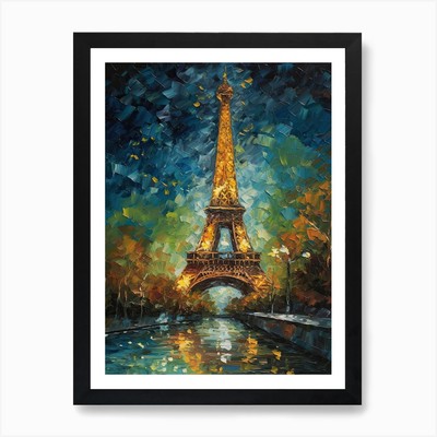 Eiffel Tower Paris France Vincent V Framed Wall Art Poster Canvas Print Picture