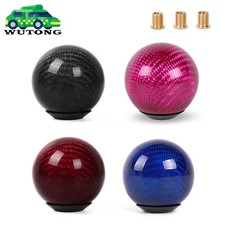 Universal Real Carbon Fiber Round Ball Shape Car Gear Shift Knob Shifter Lever
