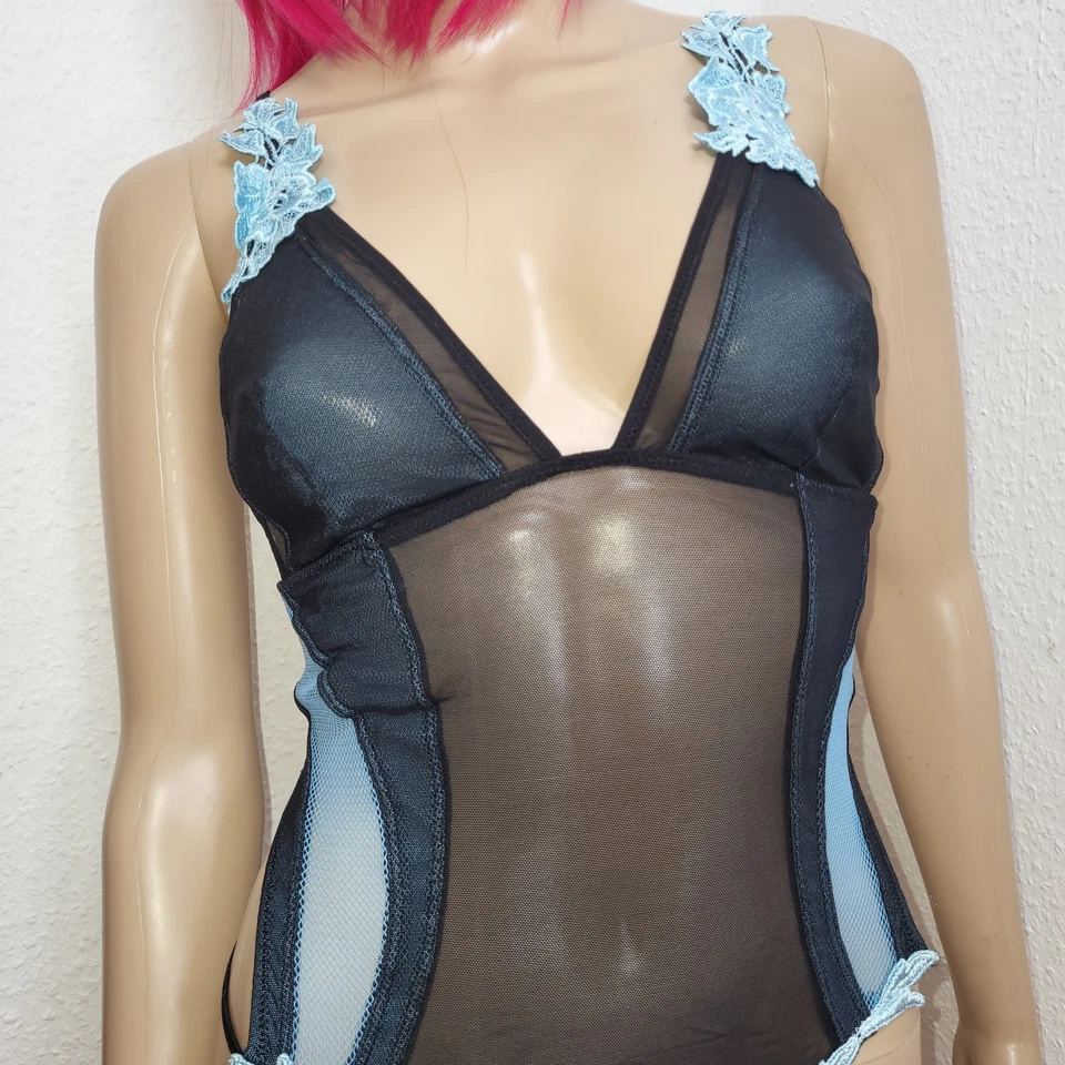 Leg Avenue Dessous Body schwarz-blau S M L 36 38 40 42 catsuit teddy damen neu - Bild 2 von 4