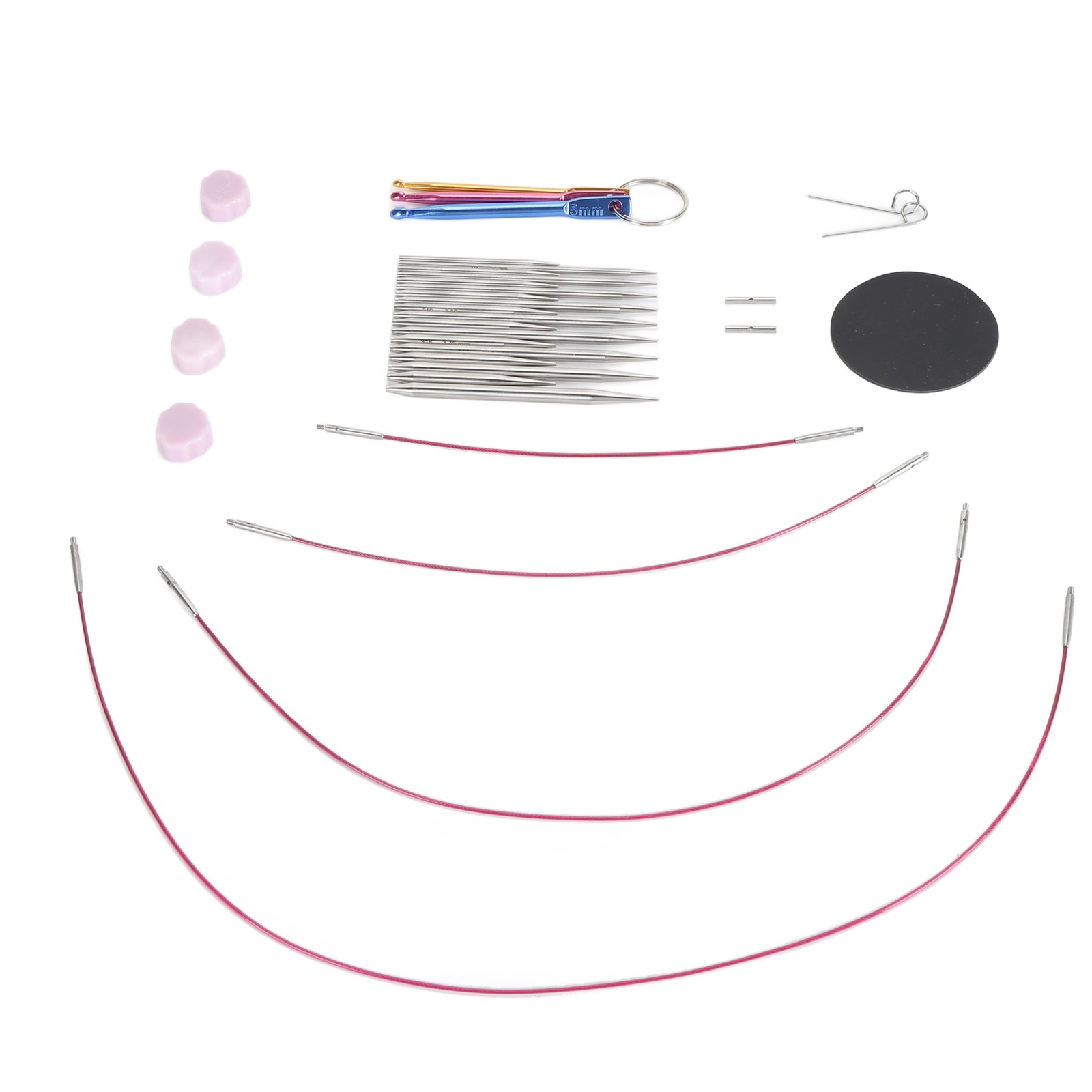 2.2 To 4.5mm Circular Knitting Needle Set Stainless Steel Interchangeable Needle