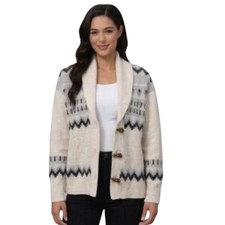 NWT Frye Oatmeal Heather Combo Southwest Toggle Sweater Cardigan Size Small
