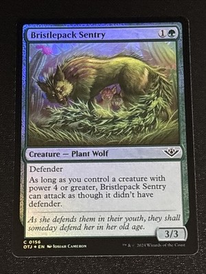 MTG Outlaws of Thunder Junction Bristlepack Sentry Foil 0156