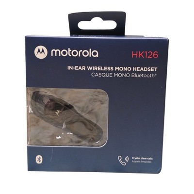 Motorola In-Ear Bluetooth Wireless Mono Headset Black Bluetooth HK126 New Sealed