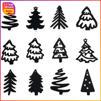 Holz Weihnachtsbaumschmuck Set 12 StüCk Tannenbaum Formen Minimalistisch Diy