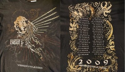 Vtg 2 sided Killswitch Engage 2009 tour black t-shirt QT8338