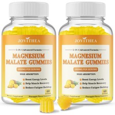 2 Pack Magnesium Malate Gummies 1000mg, High Absorption Magnesium Supplements...
