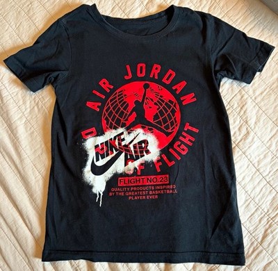 Jordan Air Jordan Flight Black Jumpman Logo Graphic Boys M Crewneck T-Shirt