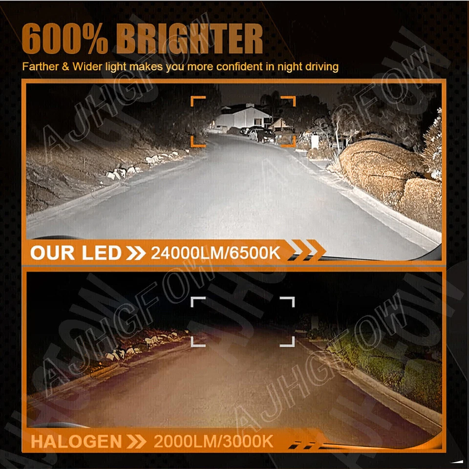 For Ford Transit-150 250 350 2015-2022 LED Headlight High Low Bulbs Kit 9005&H11 - Image 3 of 4