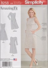 Sewing Pattern Dress, Size 10 - 18 US  (B, C, D & DD cup sizes)  #8258