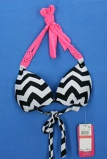 Hula Honey Padded Wireless Triangle Halter Bikini Top Size XS NWT #B5303