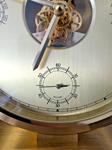 Vintage Howard Miller 4RG897 622-974 Weather Station Brass Skeleton Clock WORKS - Picture 5 of 12