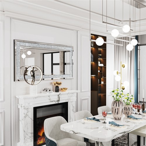 Oversize Glam Diamond Wall Mirror Bling Crushed Crystal Full Length Floor/ Wall - Picture 5 of 15