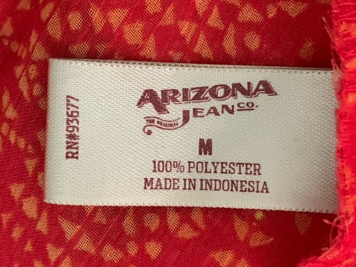 Arizona Jean Company Pink Orange Sheer Blouse Size M - Picture 6 of 7