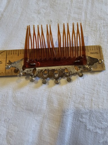 Vintage Sterling silver topped hair comb Native or Mexican Wedding hair Maker R - Picture 10 of 12