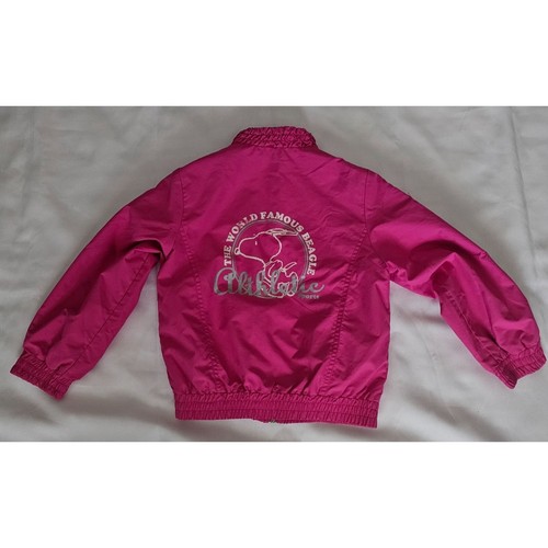 Snoopy Club Kids Girls Hot Pink Track Varsity Jacket Size 120cm/ 7 Years - Picture 4 of 13