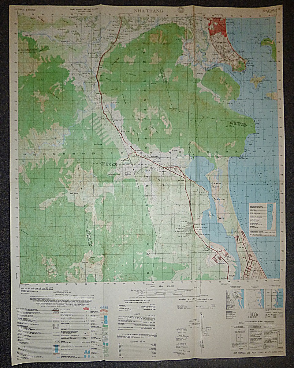 米軍ベトナム戦争/70年/希少/NHA TRANG軍用マップ/実物 米軍ベトナム戦争/70年・軍用マップ/実物の通販 by Surf.Club