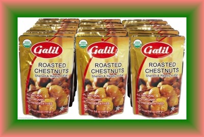 6 X GALIL ORGANIC ROASTED CHESTNUTS, SHELLED-PERFECT SNACK-有機烤栗子