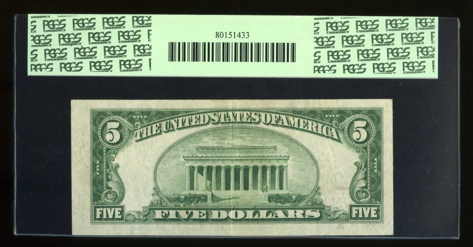 DBR 1934-C $5 FRN New York Fr. 1959-B Wide PCGS AU-50 Serial B17717318C - Image 2 of 2