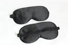 2 Sleep Mask 100% Silk Super Soft Black New