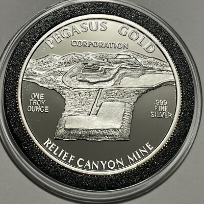 1988 Pegasus Relief Canyon Mine Rare Proof Coin 1 Troy Oz .999