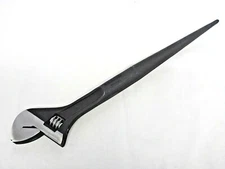 Westward 447Z55 Adjustable Spud Wrench 16-3/8" Rounded Handle