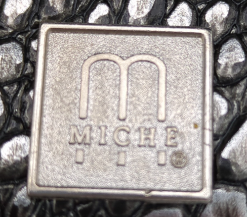 Miche Classic Shell Cover Embossed Faux Leather Crocodile Black & Silver Gray - Picture 8 of 9
