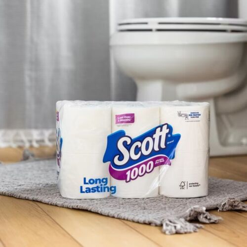 Scott 1000 Septic-Safe 1-Ply Toilet Paper Long Lasting Rolls