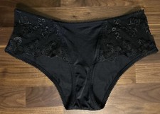 Vintage Black Satin Second Skin Lace Nylon Panties Womens L