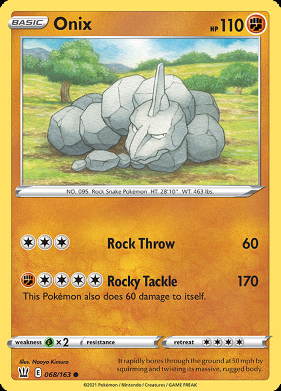 4x Onix - 068/163 - Common - Reverse Holo NM-Mint Pokemon