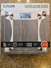 Taylor 440 lb Digital Glass Scale with stainless steel accents 7595W