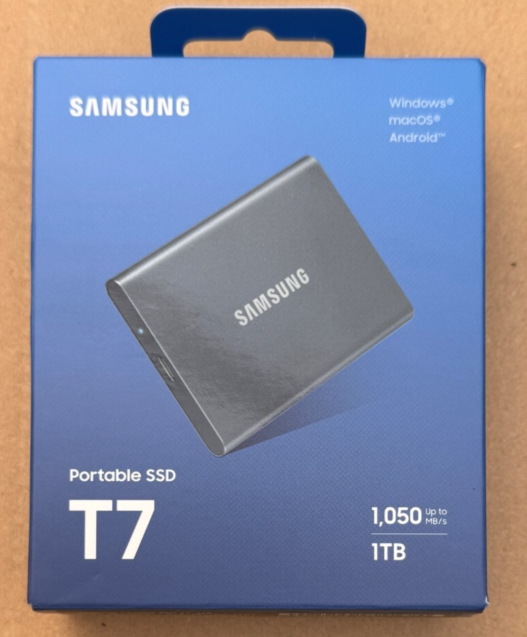 Samsung T7 1TB Portable External SSD - Titan Grey (MU-PC1T0T