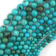 Green Turquoise Round Beads Gemstone 15.5" Strand 4mm 6mm 8mm 10mmS1