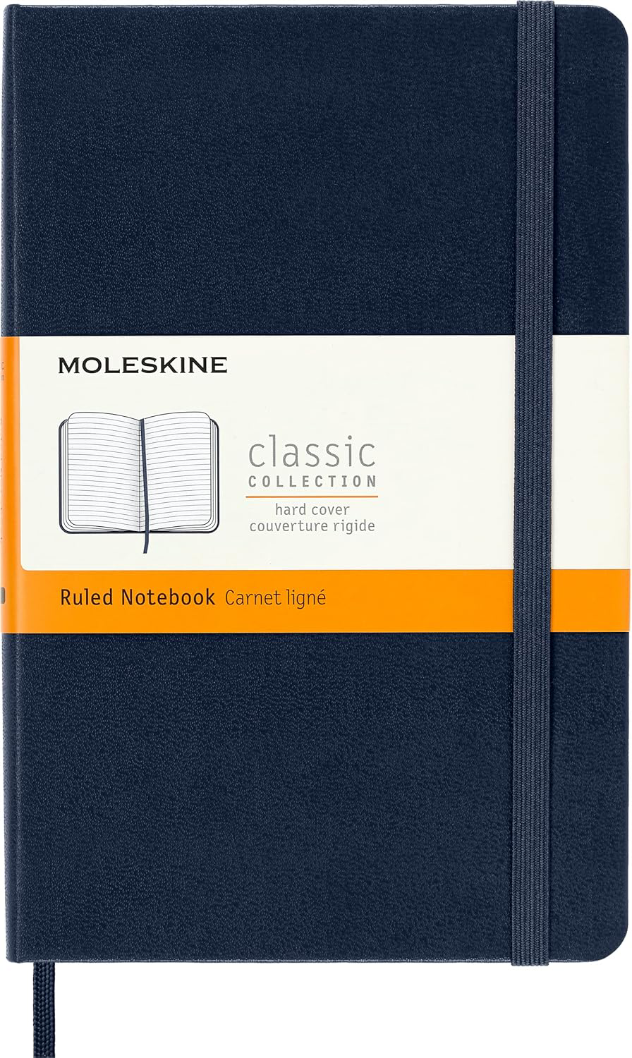Moleskine Classic Medium Ruled Notebook 4.5x7 in Sapphire Blue 208 Pages