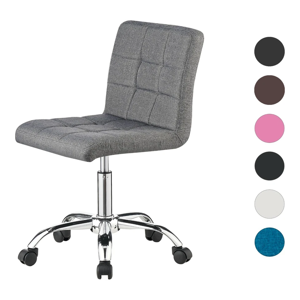 Modern Office Chair Computer Desk Small Adjustable PU Leather Swivel Fabric Home