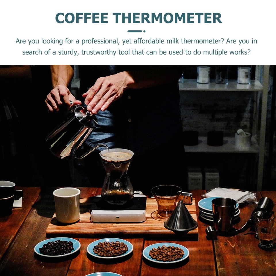 Espresso Thermometer with Clip Latte Needle Milk Coffee Shop Equipment