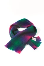 Foxford Ireland Standun Pure Wool Oblong Scarf Gemtones Blue Green Purple Pink