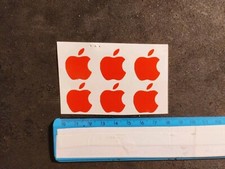6 Adesivi In Vinile Rosso Lucido Logo Mela Apple Visto e Piaciuto 